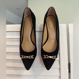 TALBOTS— SYLVIE BIT KITTEN HEEL PUMP - SUEDE